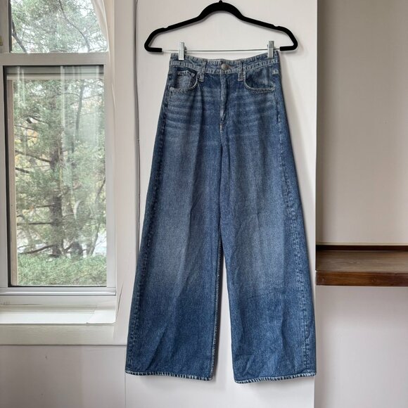 Rag & Bone Miramar Sofie Wide Leg Pant Sweatpant Jeans Kimber Blue 24 - Picture 3 of 10
